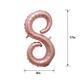 Air-Filled Rose Gold Cursive Number (8) Foil Balloon, 9in x 17in